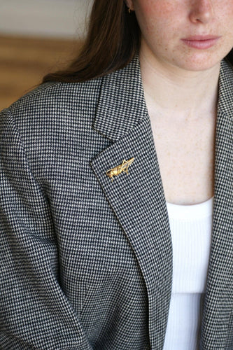 Broche Broche sauterelle ancienne en or jaune 18kt et diamants 58 Facettes