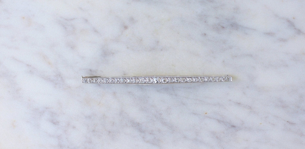 Broche Broche barrette Art Déco en or blanc 18k et diamants 58 Facettes