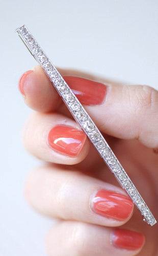 Broche Broche barrette Art Déco en or blanc 18k et diamants 58 Facettes