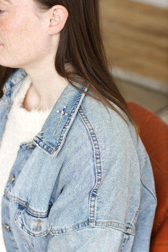 Broche Broche épée ancienne en argent et perles fines 58 Facettes