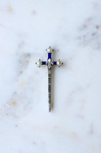 Broche Broche épée ancienne en argent et perles fines 58 Facettes