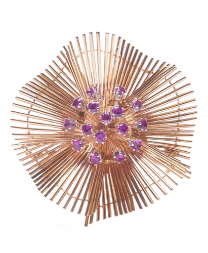 Broche Ruby Wave - Broche en or jaune 18K et rubis 58 Facettes BO210572/RUBYWAVE