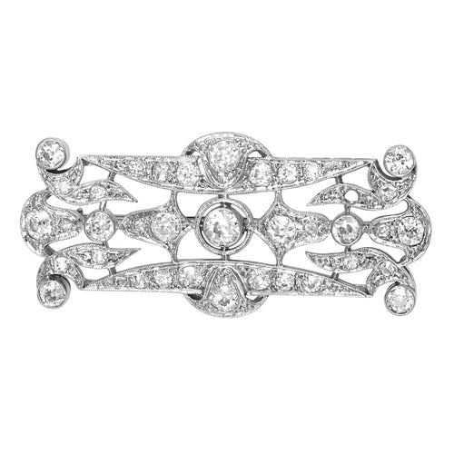 Broche Broche plaque en platine 950 et diamants naturels 58 Facettes 65000072