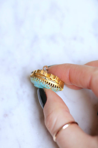 Broche Broche - Camée en turquoise en or jaune 18kt, fin XIXe siècle 58 Facettes