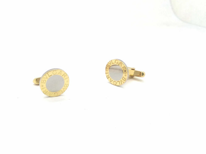 Boutons de manchette Bulgari - Boutons de manchette en or jaune 18 ct et acier 15 mm 58 Facettes 6454