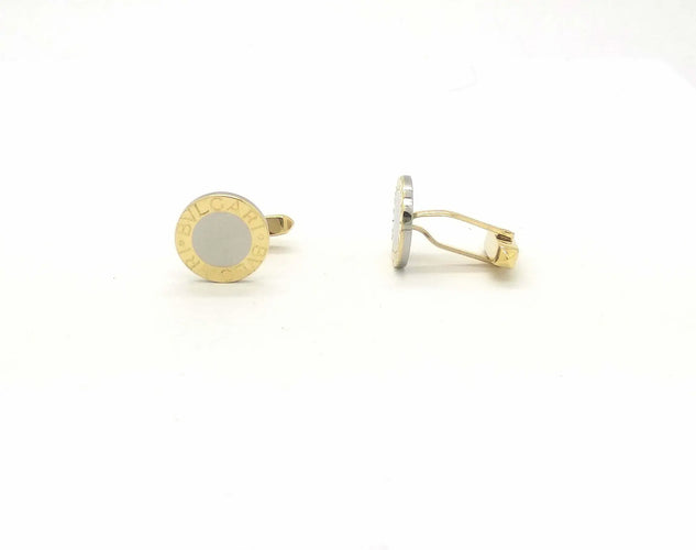 Boutons de manchette Bulgari - Boutons de manchette en or jaune 18 ct et acier 15 mm 58 Facettes 6454
