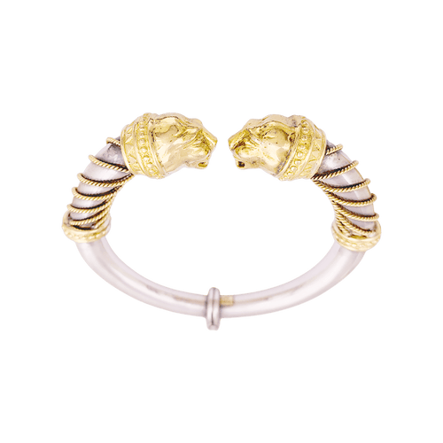 Bracelet Zolotas Heritage - Bracelet jonc en or jaune et argent 58 Facettes 34478