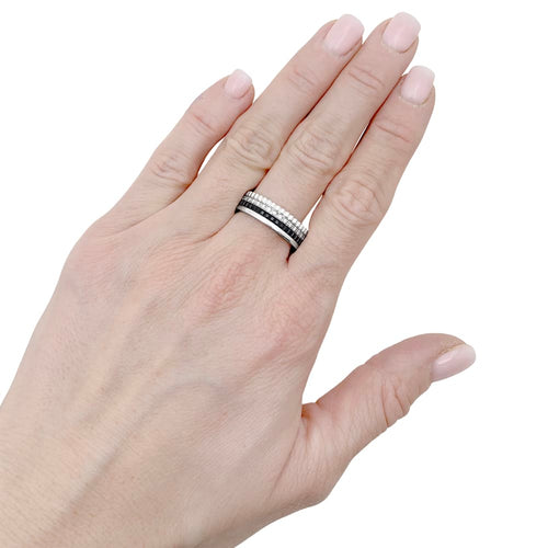 Bague 50 Boucheron Quatre Black Edition Small - Bague en or blanc et diamants 58 Facettes 35290