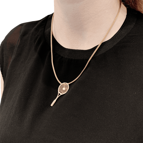 Pendentif Pendentif raquette de tennis en or jaune 750 avec perle de culture 58 Facettes 34804