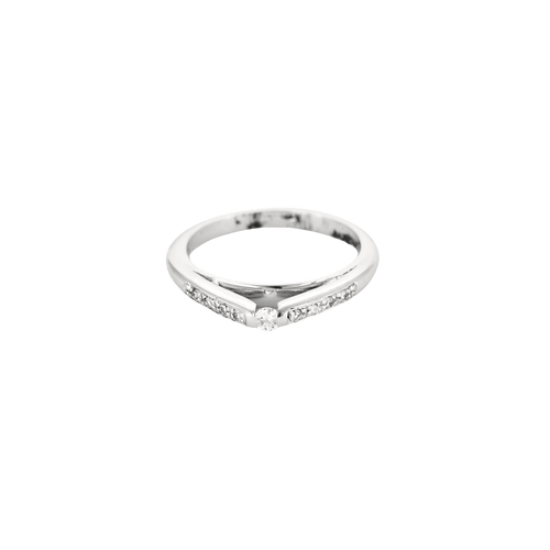 Bague 59 Bague solitaire en or blanc 18 carats et diamants 58 Facettes BO/240010 RIV