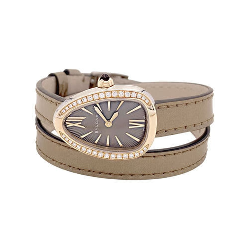 Montre Bulgari Serpenti - Montre en or rose et acier avec diamants 58 Facettes 34892