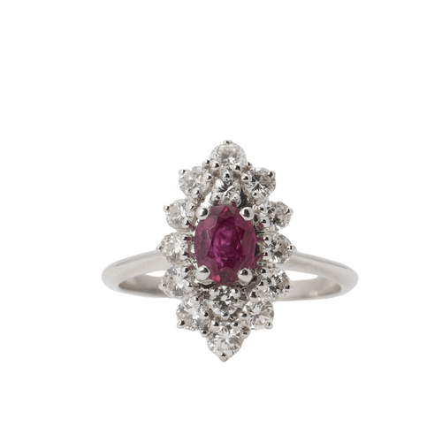 Bague 58 Bague rubis et diamants 58 Facettes