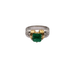 50 Solitaire Art Deco Gold Emerald & Diamond Ring 58 Facettes