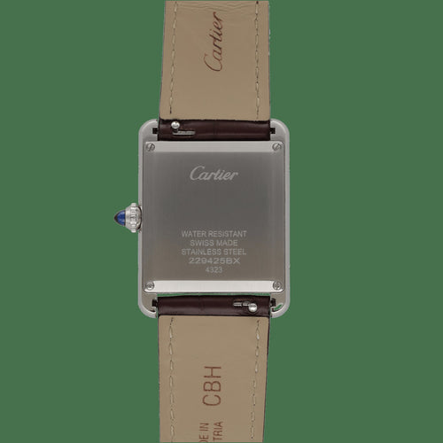 Montre Montre Cartier Must Tank – Réf. CRWSTTA0054 – Acier – Quartz – Cadran Bordeaux – Full Set 2021 58 Facettes FB11349