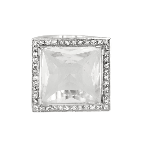 Bague 53 Bague cocktail en or blanc, aigue-marine : 10 carats et diamants : 0,20 carat 58 Facettes DV31450-45