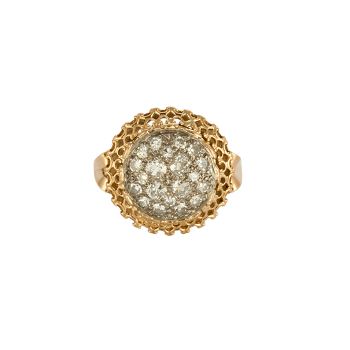 Bague 60 Bague ancienne en or jaune 18k pavée de diamants 58 Facettes BO/240030