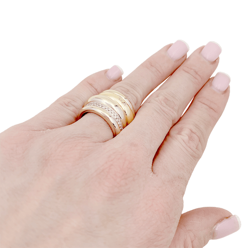 Bague 51 Pomellato Tubolare - Bague en or jaune et or blanc avec diamants 58 Facettes 34163