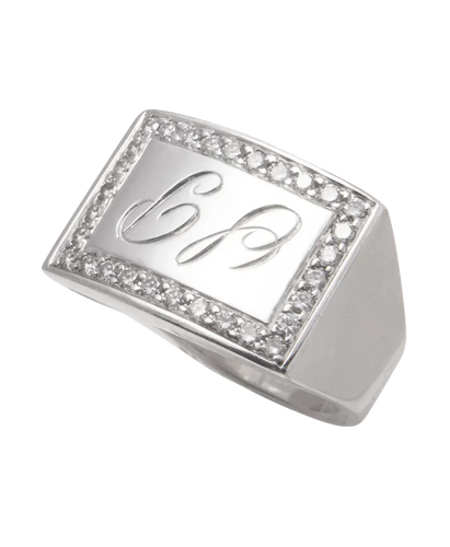 Bague 52 Piaget - Chevalière en or blanc 18 ct et diamants 58 Facettes BO200174/PAVAGEDIAMANTS