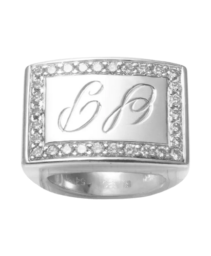 Bague 52 Piaget - Chevalière en or blanc 18 ct et diamants 58 Facettes BO200174/PAVAGEDIAMANTS
