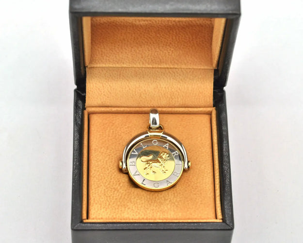 Pendentif Bulgari - Pendentif lion en or 18 ct et acier 58 Facettes 8461