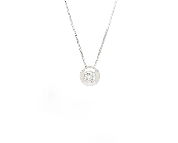 Collier Collier point de lumière - Diamant 0,20 ct en or blanc 18 carats 58 Facettes 13448