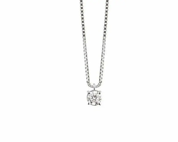 Collier Collier point de lumière - Pendentif en or blanc 18 kt et diamant 0,25 ct 58 Facettes 7097