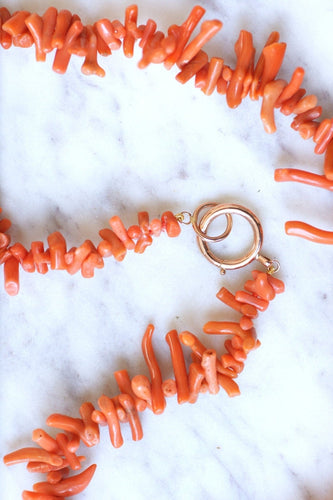 Collier Collier branches de corail naturel en or rose 18k 58 Facettes