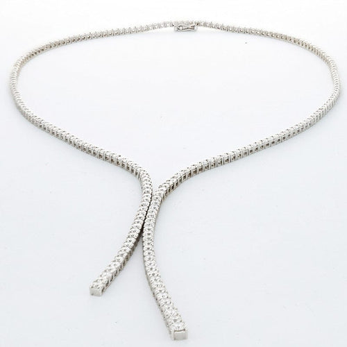 Collier Collier cravate Edouard Nahum en or blanc et diamants 58 Facettes 63700130