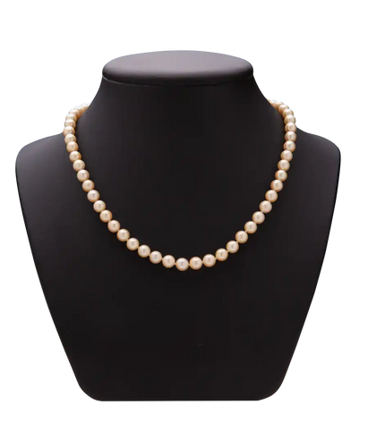 Collier Collier 60 perles dorées AA+ en or jaune 18K et diamants 58 Facettes BO210647/PERLESRARES