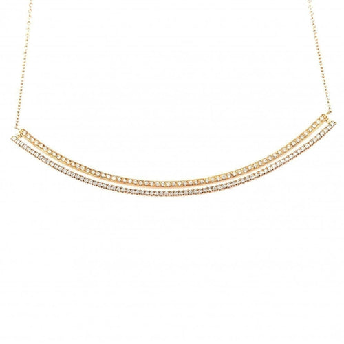 Collier Collier Duo barrettes en or rose 18 carats et diamants 58 Facettes 63700103