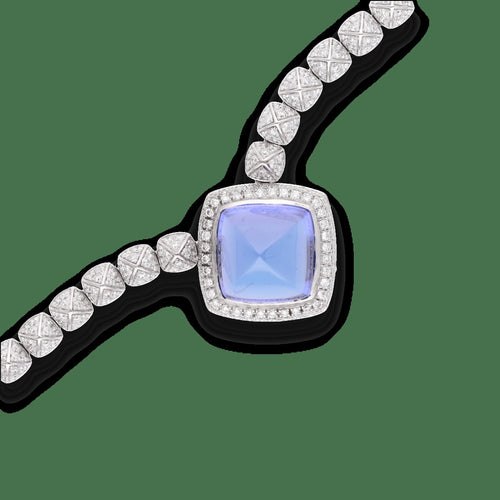 Collier FRED Pain de Sucre - Collier en or gris 18 carats, tanzanite et diamants 58 Facettes FB08219