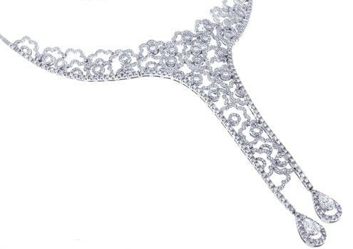 Collier Collier en or blanc 18 carats avec diamants naturels 58 Facettes 63700020