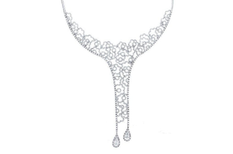 Collier Collier en or blanc 18 carats avec diamants naturels 58 Facettes 63700020