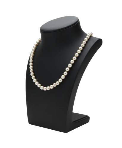 Collier Crèmes - Collier en or blanc 18K avec perles crème et diamants 58 Facettes BO200008/CRÈMES