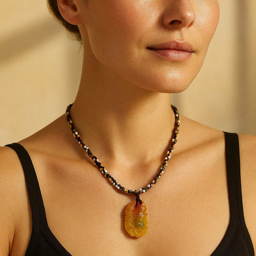 Collier Collier de créateur en jade naturel sculpté motif dragon 58 Facettes OC-66000235