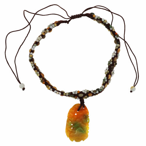 Collier Collier de créateur en jade naturel sculpté motif dragon 58 Facettes OC-66000235