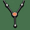 Collier Collier pendentif en or gris 18K avec spessartite cabochon et diamants 58 Facettes FB09339