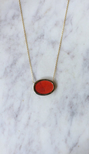 Collier Collier pendentif micro-mosaïque temple antique en or jaune 18k 58 Facettes