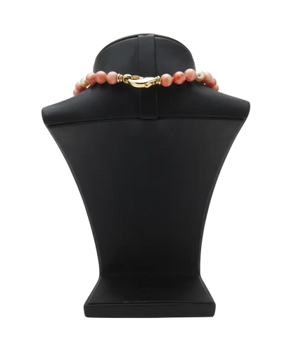 Collier Collier de perles de corail rose synthèse et nacre en or jaune 18K 58 Facettes BO220439/CORAILENPERLES