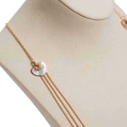 Collier Bulgari Cuore - Sautoir en or rose 18 carats et nacre 58 Facettes 2.19206