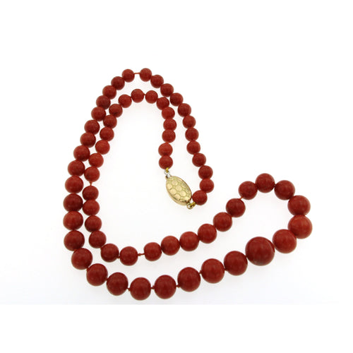Collier Collier en corail méditerranéen naturel avec fermoir en or 18k 58 Facettes