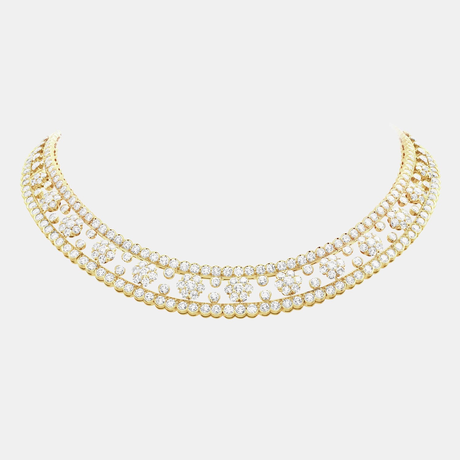 Collier Snowflake Or jaune Diamant 30.99ct