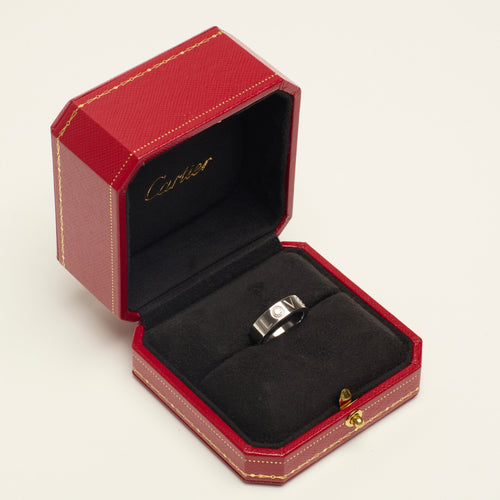 Bague 51 Cartier LOVE - Bague classique en or blanc et diamant 58 Facettes