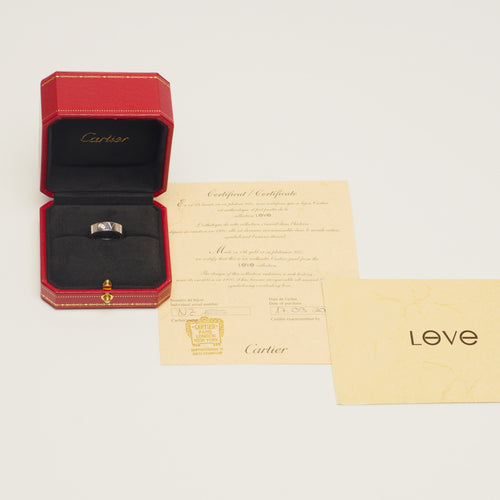 Bague 51 Cartier LOVE - Bague classique en or blanc et diamant 58 Facettes