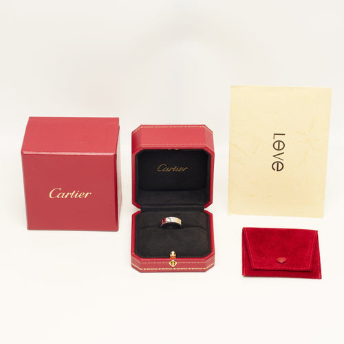 Bague 51 Cartier LOVE - Bague classique en or blanc et diamant 58 Facettes