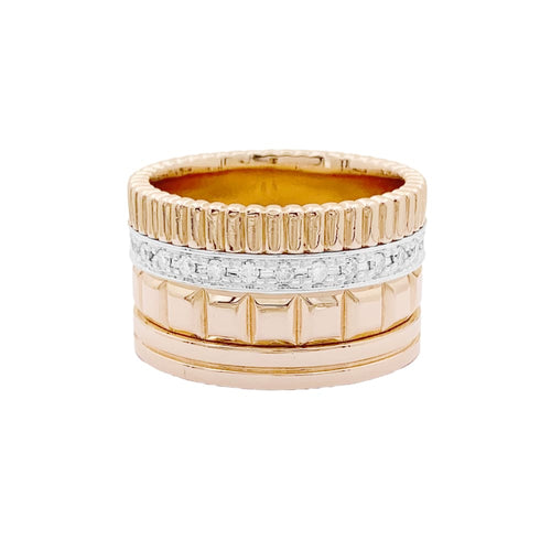 Bague 56 Boucheron Quatre Radiant Édition - Bague en or rose et blanc et diamants 58 Facettes 35015