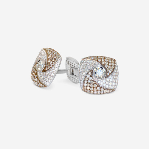 Boutons de manchette Boutons de manchette vintage en or avec diamants (5,83 ct) 58 Facettes 22633