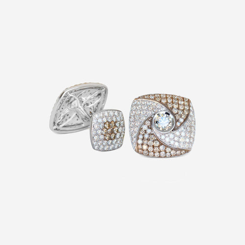 Boutons de manchette Boutons de manchette vintage en or avec diamants (5,83 ct) 58 Facettes 22633