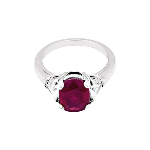 Bague 50 Mellerio - Bague en platine 950 rubis et diamants 58 Facettes 35180