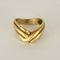 Bague 53 Bague en or jaune godronnée 58 Facettes DV32960-3